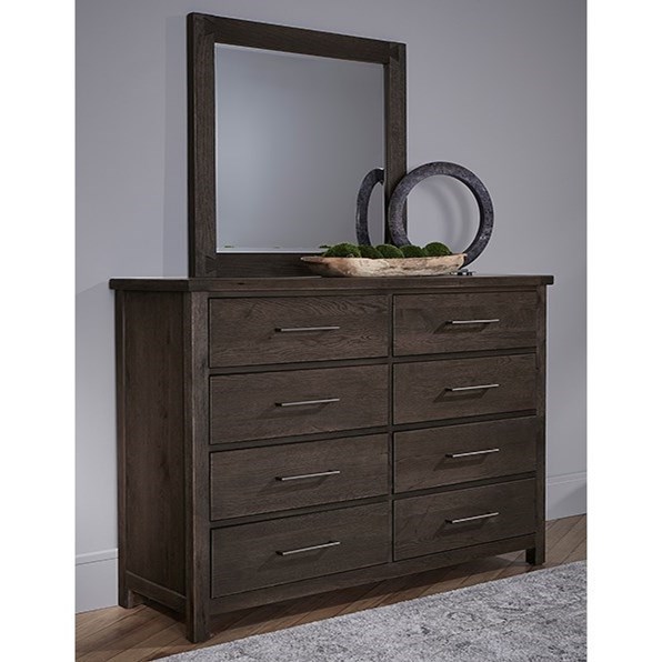 Vaughan Bassett Dovetail 750002+446 Rustic Dresser and Mirror Set Dunk & Bright Furniture